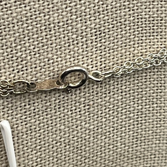 Vintage Diamonique Sterling Silver Chandelier Pendant Necklace, 16" - Picture 5 of 17